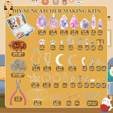 DIY Suncatchers, 450 pcs Sun Catchers Making Supplies Kit Art and Crafts for Adults Prism Hanging Decorative Suncatcher with Crystals Rainbow Maker for Indoor Windows Office Home Decor (Cat)