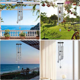 Virekm Windchimes Outdoors Clearance, Door Chime Wind Chimes for Outside Sympathy Wind Chimes for Patio Decoration, Garden Decor. Zen Garden Decor(Blue Evil Eye Owl)