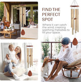 UpBlend XL Wind Chimes for Outside Gift – Deep Tone Wind Chime with Decorative Stone – Porch & Patio Decor, Elegant Outdoor Ornament, Garden Gifts. 38” Bronze.