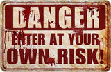 Halloween Decorations Outdoor Scary Metal Sign Halloween Bloody Horror Signs For Party Enter At Your Own Risk 12"x8"