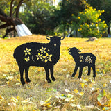 LHEARTMIC Sheep Garden Decor Metal Stakes Black Sheep Silhouette Statues Decorations for Yard, Lawn, Patio, Backyard, Pathway, Outdoor Sheep Lovers Gifts for Women Men
