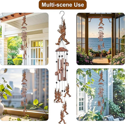 Outdoor Wind Chimes Big Foot Sasquatch Gifts Metal Windchimes for Men/Women/Memorial Gift Metal WindChimes for Outside/Indoors, Home, Lawn, Porch, Patio, Garden Decor