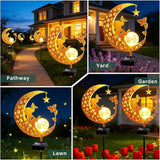 ZNYCYE Solar Lights Outdoor Decorative Moon Dog Butterfly Solar Stake Lights Birthday Mothers Day Gifts for Mom Women Grandma, Garden Decor Waterproof for Walkway, Yard, Lawn, Patio (Warm White)