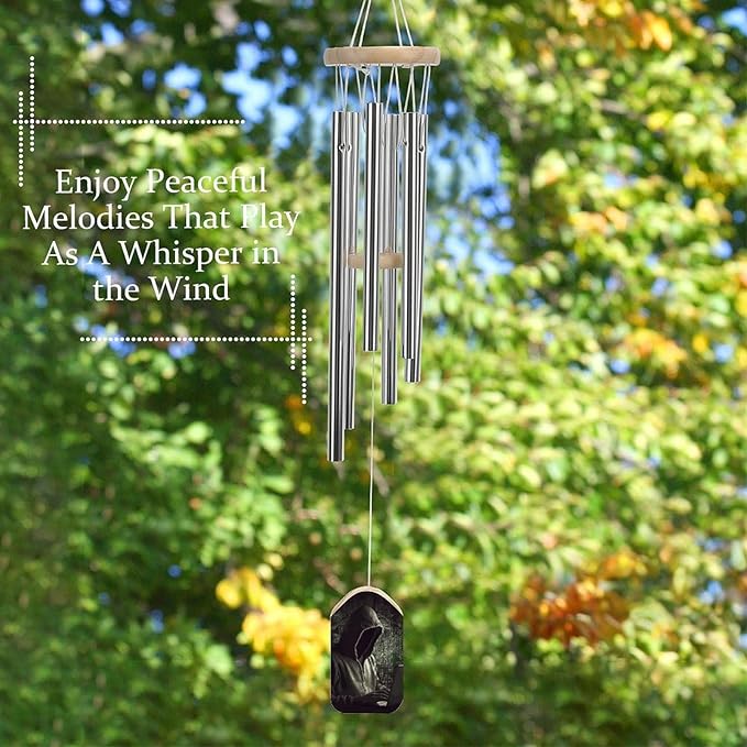 Large Aluminium Wind Chimes 20.5" Inches Hacker Wind Chimes for Outside Memorial Wind Chimes Sympathy Wind Chime for Outdoor Garden Patio Decoration