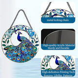 Plexiglas Peacock Suncatcher Kit - Stained Plexiglass Window Hanging for Room Decor Aesthetic, Cute Garden Decor for Outside, Yard and Balcony Decor - Home Decor Aesthetic SunCatcher