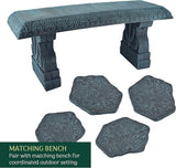 Arcadia Garden Products Set of 4, 16x17” Brushed Teal Stepping Stone Fiberclay Pavers, Outdoor Garden Natural Repeatable Pattern Pathway, Faux Stone Decorative Landscaping Walkway