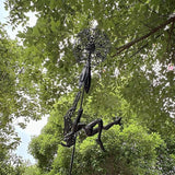 Flower Fairy Dancing with Dandelion Garden Sculpture,Angel Metal Ornaments Stainless Steel Statue Decorations,Wonderland Outdoor Yard Lawn Patio Stakes Sculptures Decor (C)