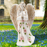Angel Statue for Garden - 9.65 inches Guardian Solar Outdoor Statue, Praying Anel Statues Gardening Gifts for Mom Grandma Lawn Ornaments Figurines for Outdoor Decor