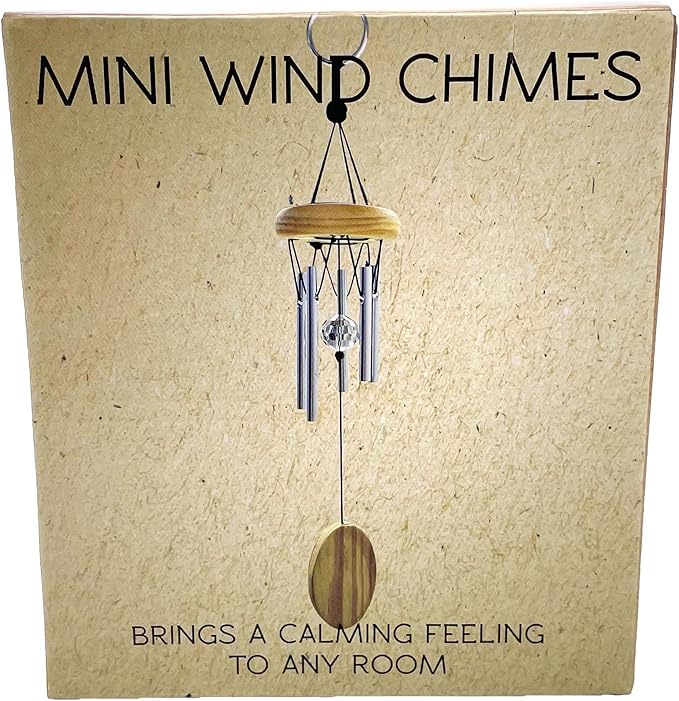 Island Dogs Mini Wind Chimes - 11 inches of Soothing Melody & Design for Mindfulness and Relaxation, Compact Wooden & Metal Harmony for Home, Garden, Patio