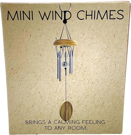 Island Dogs Mini Wind Chimes - 11 inches of Soothing Melody & Design for Mindfulness and Relaxation, Compact Wooden & Metal Harmony for Home, Garden, Patio