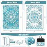 Pauwer Waterproof Outdoor Rug 8x10, Reversible Plastic Straw Patio Camping Rug, Indoor Outdoor RV Mat Carpet for Deck, Camper, Porch, Balcony, Backyard, Picnic, Boho Teal