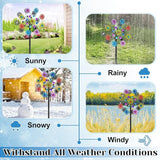 Wind Spinners Outdoor, Kinetic Wind Spinner,Yard Art Windmill with Metal Stake, Metal Wind Sculptures & Spinners,Waterproof Pinwheels Large Wind Spinner for Yard and Garden (Snow-Colour)
