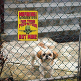 Funny No Trespassing Sign, Metal Warning Tin Signs, Door is Locked for your Protection, Yard Sign Garage Farm Garden Wall Decor Plaque Outdoor for Home Fence 8 X 12 Inches