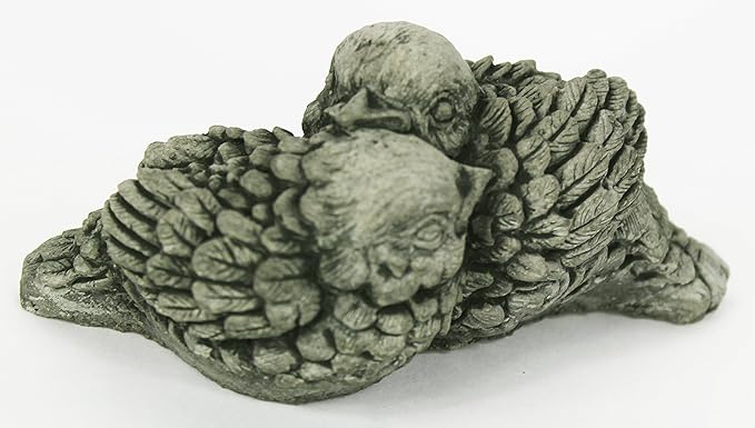 Nesting Birds Concrete Garden Statue Cement Figurine Bird Cast Stone Sculpture