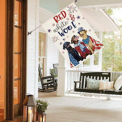AVOIN colorlife 4th of July Dogs House Flag 28x40 Inch Double Sided Outside, Independence Day Patriotic American Stars and Stripes Yard Outdoor Decoration