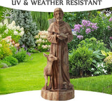 St Francis Garden Statue Outdoor All-Weather, 25" H Religious Saint Francis of Assisi Catholic Statue with Bird Feeder for Patio Yard Home Decor