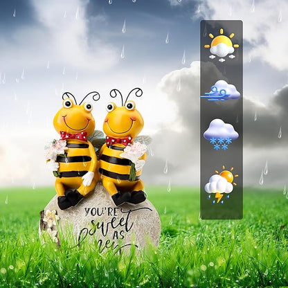 Smadeer Bee Statue for Garden Decorations Honey Bee Figurine for Outdoor Patio Lawn Porch Yard Backyard Outside Indoor Shelf Table Home Decor Garden Sculptures & Statues Holiday Spring Summer Bee Gift