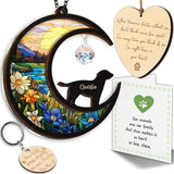 Custom Dog Memorial Gift Suncatcher, Engraved Pet Memorial Ornament, Pet Sympathy Keychain, Loss of Animal Sympathy Card, Rainbow Bridge Dog Loss Gift, Bereavement Suncatcher Window Hanging