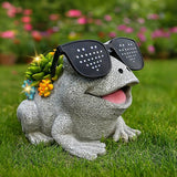 Frog Solar Garden Statue Decor with Succulent and Led Lights Outdoor Decoration for Lawn Backyard Patio Yard Ornament Housewarming Birthday Gifts for Mom Grandma Women