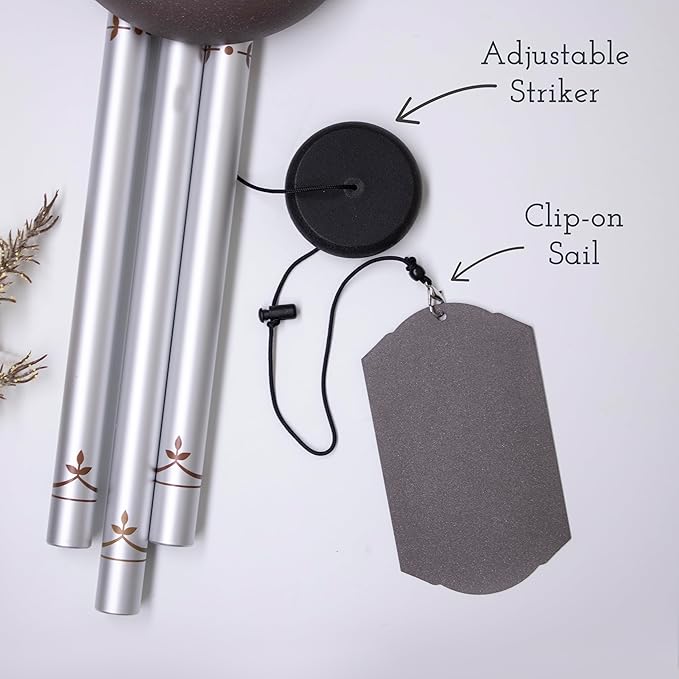 Personalized Wedding Wind Chime, and So Together Wedding Gift, Custom Couple, Newlywed or Anniversary Wind Chime (Brown/Silver)