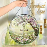 8'' Christian Cross Ornament, Stained Glass Window Hanging, Sun Catcher Window Decor, Christian Faith Home Decor, Gifts for Christmas, Cross Gifts for Religious