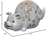 Roman Garden - Pebble Pig Statue, 6H, Garden Collection, Resin and Stone, Decorative, Garden Gift, Home Outdoor Decor, Durable, Long Lasting