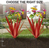 TOMBABY Garden Outdoor Butterfly Enlarge Thickened Wind Resistant Metal Agave Garden Art Metal Plant Country Sculpture Statue Decorations Ornaments Artificial Waterproof Butterflies(red 3pcs)