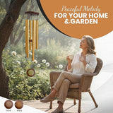 36" Personalized Memorial Wind Chimes with Custom Picture Pendant & a Letter from Heaven | Sympathy Gift for Loss of Loved One, Bereavement Gift Idea, dog memorial gifts for loss of dog - Gold