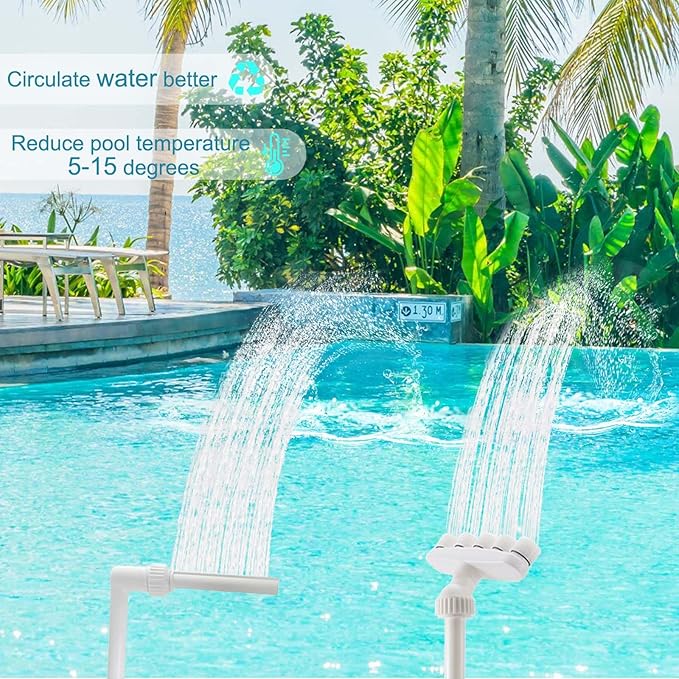 2-Pack Pool Fountain - Single Spray + 5-Nozzle Water Fountains for Above and In-Ground Pools, 360° Adjustable Swimming Spa Accessories Decoration Summer Water Temperatures Cooling.