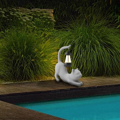 Elephant/Cat Sculpture Lantern Decor - Outdoor Lanterns&Indoor Statue Decorations for Garden,Yard,Porch,Home,Balcony - Gifts for Birthdays,Christmas,Children,Friends,Family,Mom,Women (DW - Tail)