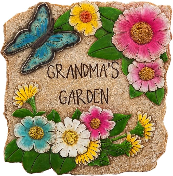 Grandma's Garden Flower and Butterfly Stepping Stone - Outside Décor