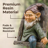 Elf Out of Door Tree Hugger 12-inch, Gnome Statue Tree Face Garden Decoration for Yard, Patio, Gnome Outdoor Clearance Large Ornaments, Garden Peeker Yard Art