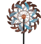 360° Wind Spinners Outdoor,13” Kinetic Wind Spinner,Yard Art Windmill with Metal Stake,Vintage Metal Wind Sculptures & Spinners,Waterproof Pinwheels Large Wind Spinner for Yard and Garden
