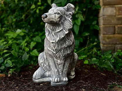 Large collie dog statue Cement collie ornament Garden collie decoration Custom dog figurine Concrete dog statue Stone dog memorial sculpture Concrete westie dog Unique large collie dog garden decor