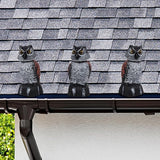 Hausse 3 Pack Bird Scarecrow Mini Fake Owl Decoy Sculpture, 8.26 inch Wagging Head Plastic Small Owl Bird Deterrents, Nature Enemy Horned Pest Repellent for Outdoor Garden Yard