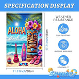BlissYard Aloha Tiki Garden Flag 12x18 Double Sided Vertical Outdoor Decor Tropical Island Beach Tiki Mask Surf Guitar Summer Yard Garden Lawn Patio Banner