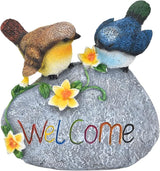 Bird Garden Decor Resin Animal Garden Figurines Welcome Sign Sculptures Statues for Yard Patio Lawn Outdoor Decoration Durable Weather Design