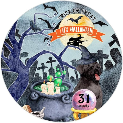 Retro Metal Sign 12"x12",Happy Halloween Scary Night Grave Witch Bats Trick Or Treat Dog Aluminum Tin Metal Sign for Home Living Room Bedroom Garden Farm Patio Decor Wall Art Poster