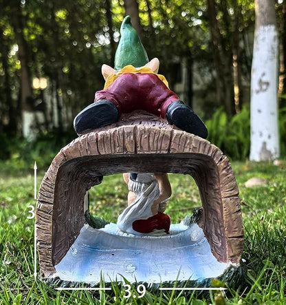 Decorative Gutter Downspout Extensions Statue,3" x 4" Downspout Extension Sculpture,Elf Decorative Rain Gutter Downspout Extension Figurine Decor Sculpture for Lawn Yard