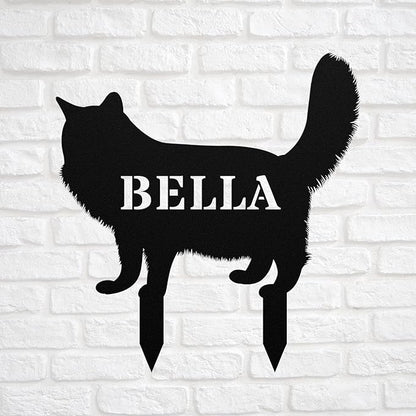 Personalized Maine Coon Yard Statue Stake,Custom Metal Outdoor Garden Art Decor,Memorial Remembrance Sculpture for Yard Garden Porch Lawn Grassland Park Farm Flowerpot Decor.