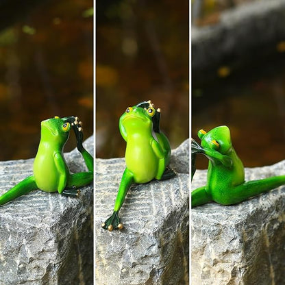 Garden Decor Frog Statue Outdoor Garden Sculptures for Yard Lawn Resin Animal Figurines Yoga Art Gardening Gifts(Half Pigeon Pose)