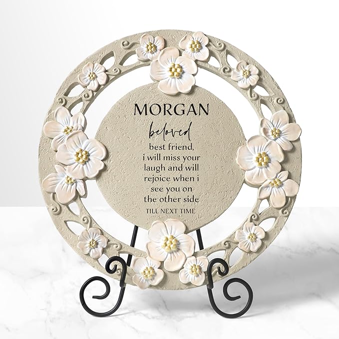 Let's Make Memories Personalized Memorial Garden Stone - Loved by All - Floral - Sympathy