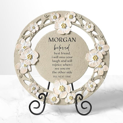 Let's Make Memories Personalized Memorial Garden Stone - Loved by All - Floral - Sympathy