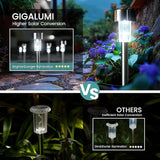 GIGALUMI 24 Pack Solar Path Lights Outdoor,Solar Lights Outdoor Waterproof,Stainless Steel LED Landscape Lighting,Solar Garden Lights for Driveway,Pathway,Patio,Yard