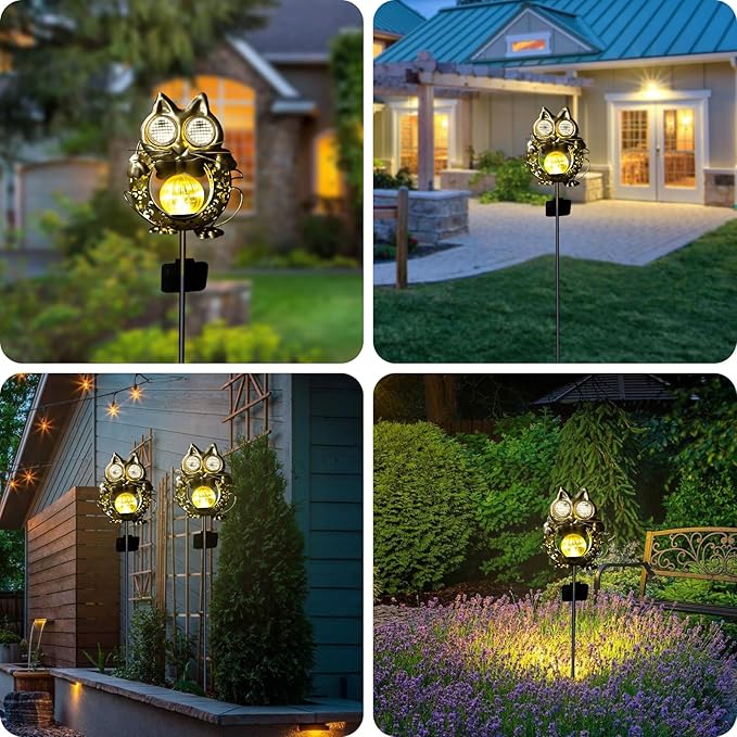 SRNPMIU Solar Lights Outdoor Decor, Solar Cat Yard Decorations Outdoor, Garden Decorative, IP65 Waterproof, Gifts for Women Mom, for Yard Patio Lawn Pathway Landscape