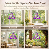 Celtic Trinity Knot Suncatcher Window Hanging, 7.8" Stained Glass Decor, Symbolic Gift for Mom, Grandma and Loved Ones, Irish Home Decor for Window, Wall, Living Room and Sunroom