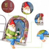Spring 2026 Garden Gnome Window Statue for Trees and Wall, Drinking Dwarf Fairy Miniature Accessories, Patio Art Sculpture Decor for Lawn Yard