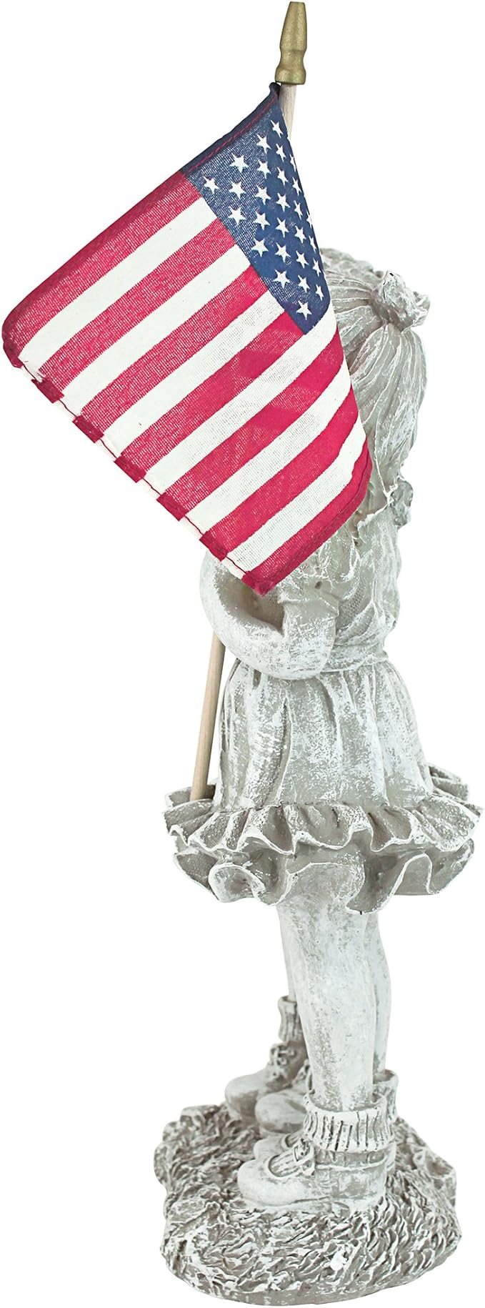 Design Toscano QM7512030 Patriotic Flag Children Statue,Antique Stone