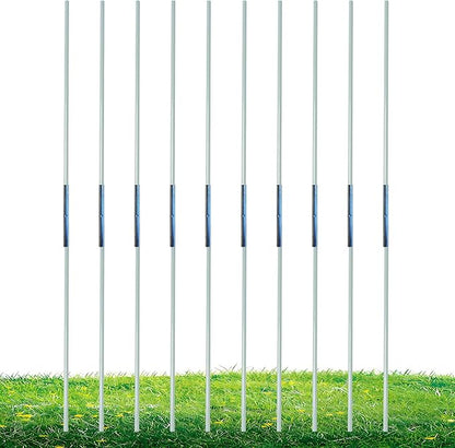 20 Pack 15in Glass Fiber Yard Sign Stakes with 20 Stainless Steel Connectors, 3.5mm Diameter, Adjustable Length for Hollow Board Signage, Outdoor Grass Installation, Durable & Lightweight