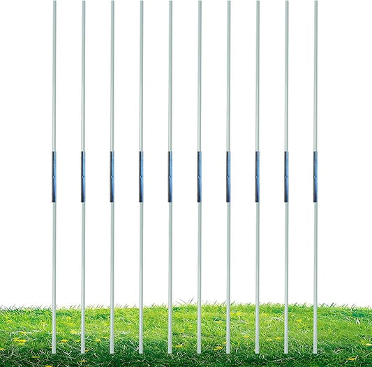 20 Pack 15in Glass Fiber Yard Sign Stakes with 20 Stainless Steel Connectors, 3.5mm Diameter, Adjustable Length for Hollow Board Signage, Outdoor Grass Installation, Durable & Lightweight